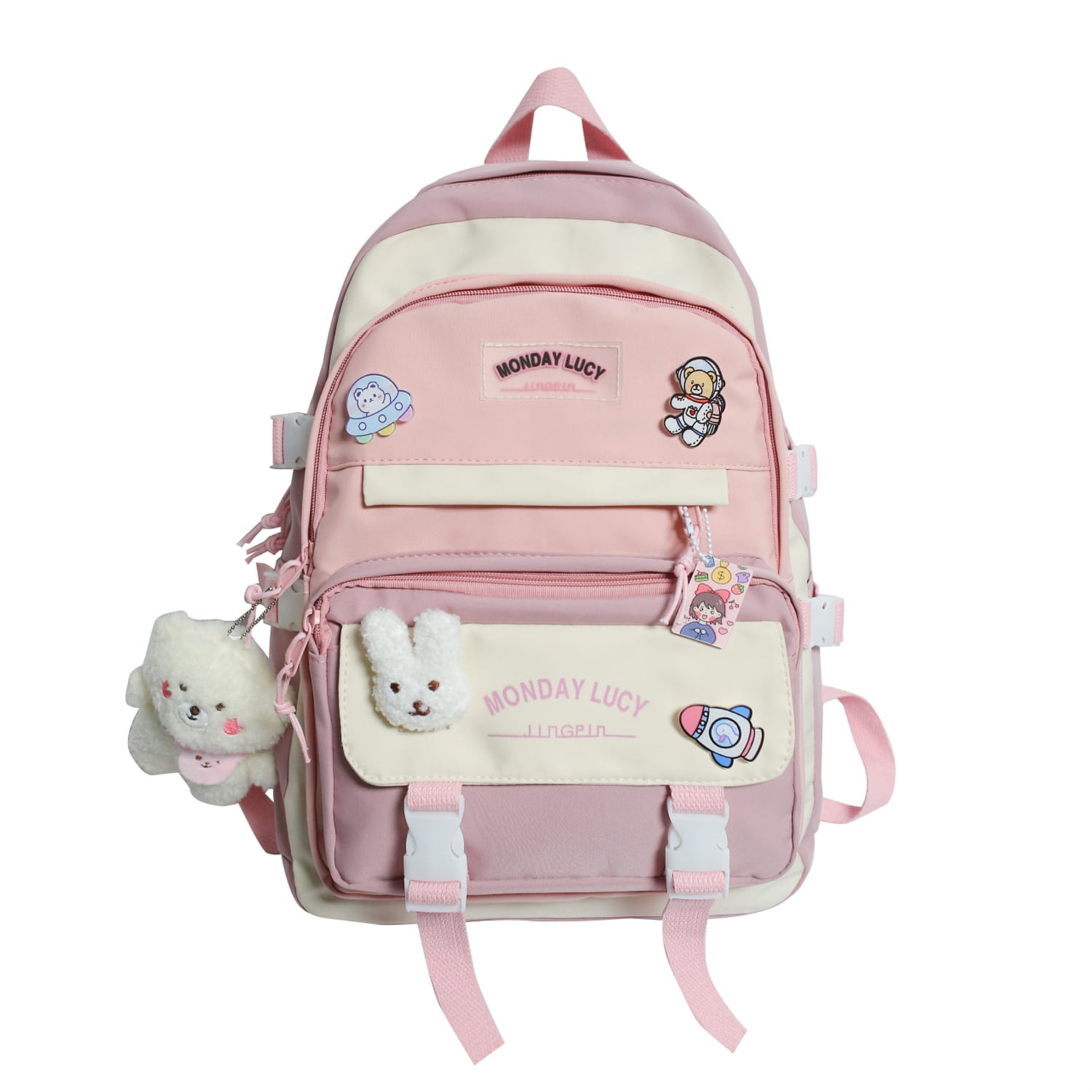 5Pcs Nylon Laptop Backpacks Student School Bags for Teenage Girls Kawaii  Backpack with Handbags Shoulder Bag-Blue - Walmart.com