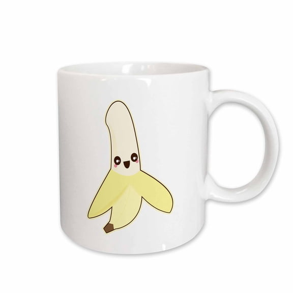 3drose, Cute Kawaii Banana Cartoon Character, 11oz Mug