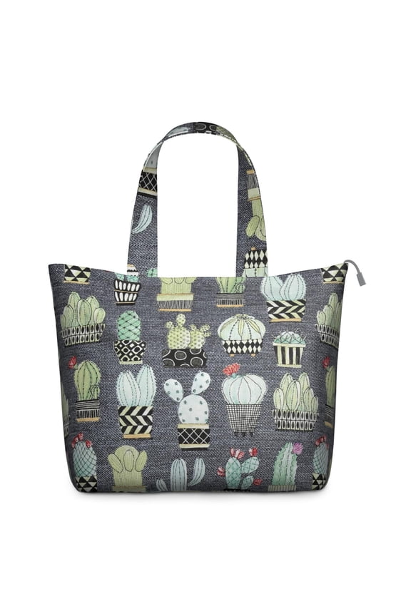Cute Kawaii Cactus Duffel Watercolor Succulent Weekender Bag with Desert Style Cactus, Boho Botanical Print, Southwestern Minimalist Travel Aesthetic