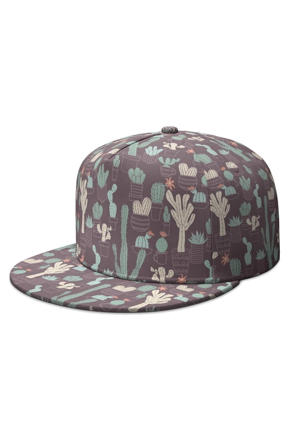 Cute Kawaii Cactus Snapback Hat - Adjustable Breathable Cap for Teens & Young Adults | Minimalist Botanical Style