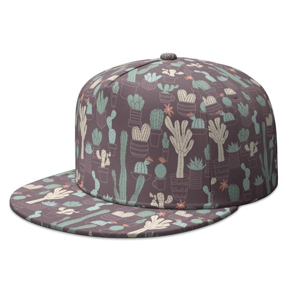 Cute Kawaii Cactus Snapback Hat - Adjustable Breathable Cap for Teens & Young Adults | Minimalist Botanical Style