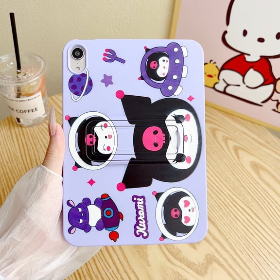 Cute Kawaii Cartoon Tablet Case for iPad Air 11 Inch Case M3/M2 - for iPad Pro 11 Inch Soft Liquid Silicone Shockproof Protective Cover with Foldable Kickstand for iPad Air 4th/5th Generation 10.9"