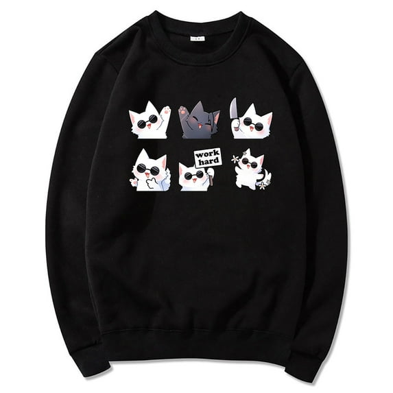 Cute Kawaii Cat Hoodie Women Harajuku Aesthetic Hoodies Unisex Autumn Winter Cartoon Graphic Casual Pullovers Sweatshirts Korea (14986-BH12,M)