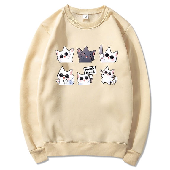 Cute Kawaii Cat Hoodie Women Harajuku Aesthetic Hoodies Unisex Autumn Winter Cartoon Graphic Casual Pullovers Sweatshirts Korea (14986-BH13,XXXL)