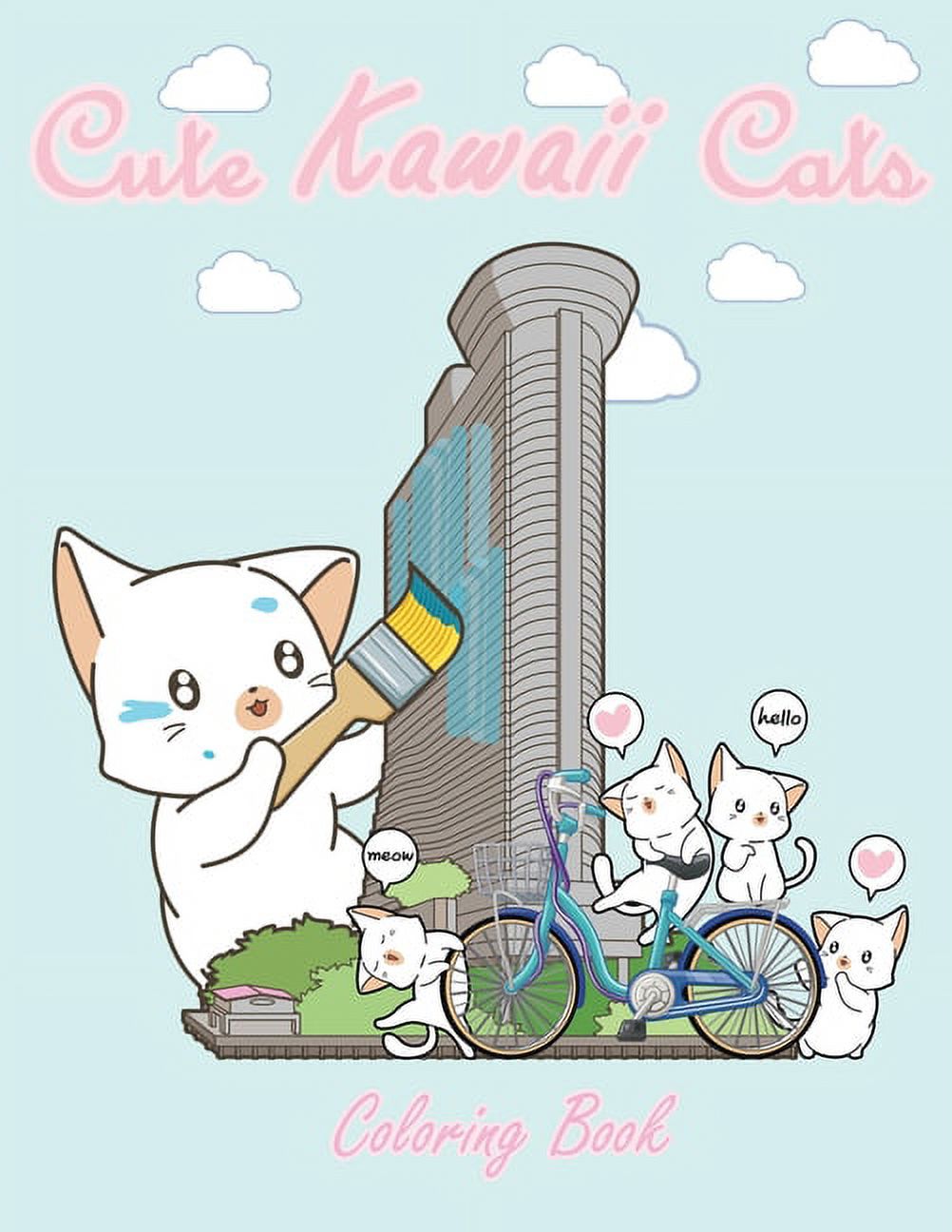 Cute Kawaii Cats Coloring Book: Cute Japanese Style Coloring Pages for Adults and Kids, Kawaii Cats Coloring Books, 8.5 X 11 in Large Coloring Book [Book]