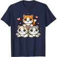 thumbnail image 1 of Cute Kawaii Cats Neko Funny Kitten Cat Lover Gift Unisex T-Shirt for Men Women Kids Toddler,Navy Color,Size M, 1 of 5