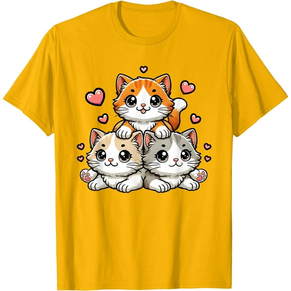 Cute Kawaii Cats Neko Funny Kitten Cat Lover Gift Unisex T-Shirt for Men Women Kids Toddler