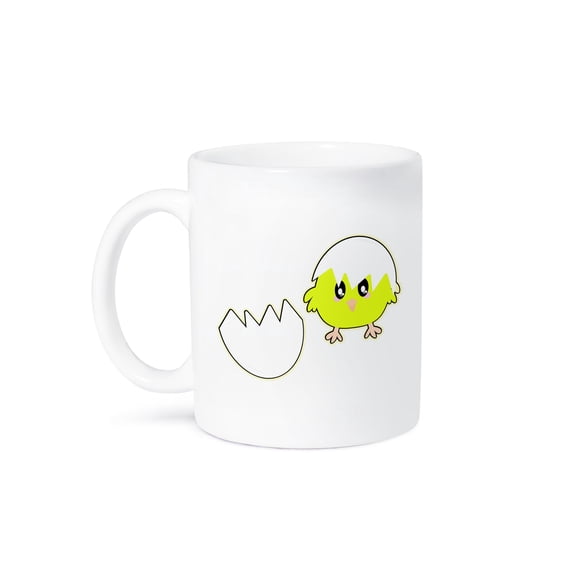3drose, Cute Kawaii Chick Hatching Egg Cartoon, 11oz Mug