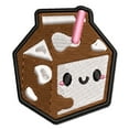 thumbnail image 1 of Cute Kawaii Chocolate Milk Carton Applique Multi-Color Embroidered Iron-On Patch - 2.5 Inch Small, 1 of 5