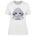 thumbnail image 1 of Cute Kawaii Elephant Cartoon T-Shirt Women -Image by Shutterstock, Female XX-Large, 1 of 2