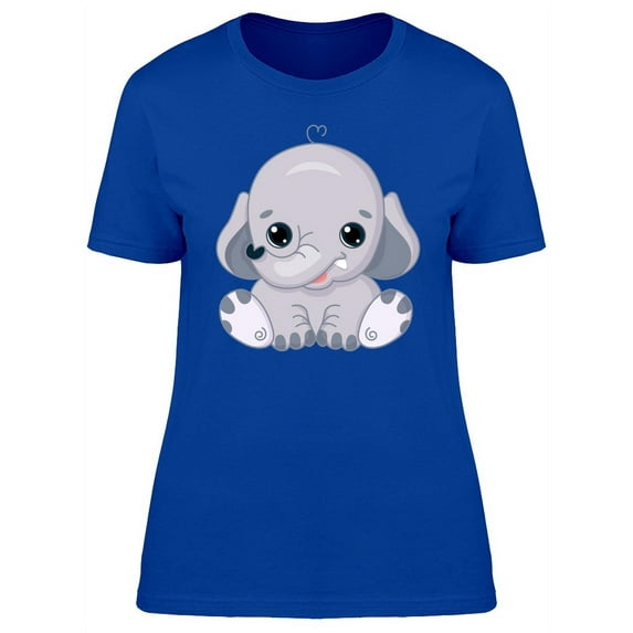 Cute Kawaii Elephant Cartoon Tee Women's -Image by Shutterstock