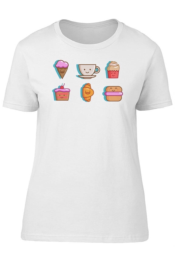 Cute Kawaii Food Ice Cream Candy T-Shirt Women -Image by Shutterstock, Female Medium