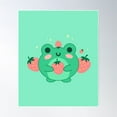 thumbnail image 1 of Cute Kawaii Frog In Strawberry Hat: Chubby Anime Toad Retro Japanese Aesthetics And Edgy Kidcore Art In 90S Neon Green Poster Wall Art, Modern Wall Decor For Living Room Bedroom, 8x12 UNFRAMED, 1 of 3