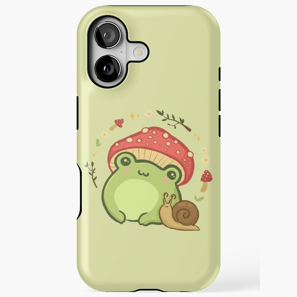 Cute Kawaii Frog Toadstool Cottagecore Compatible Phone Case for iPhone ...