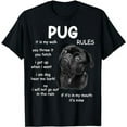 thumbnail image 1 of Cute Kawaii Funny Black Pug Dog Rules Gifts Men Women Kids T-Shirt, 1 of 5
