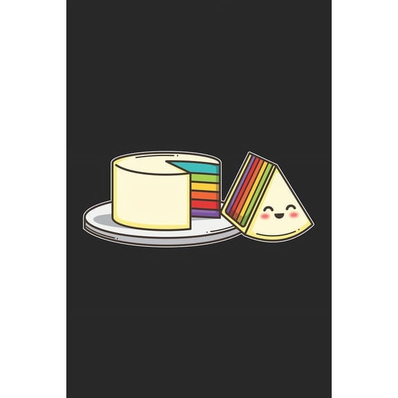 Sketchbook: 109 pages A5 ( 6x9 inch) - Sketch Book - Sketchbook - Framed Pages - Great gift for kids and friends - A great gift idea for the first day of school - Cute Kawaii Funny Cake Filled With Ra