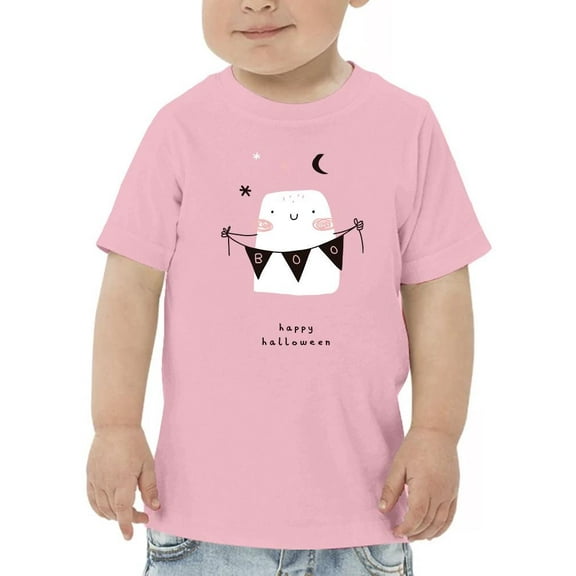 Cute Kawaii Ghost W Flags T-Shirt Toddler -Image by Shutterstock,  5 Toddler