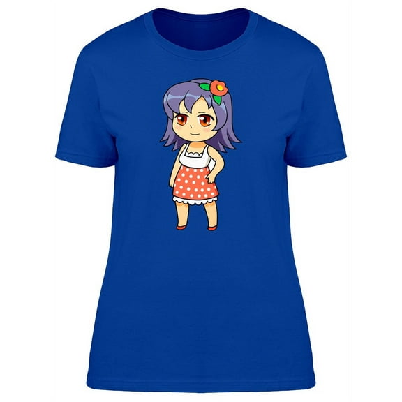 Cute Kawaii Girl Fashion Cartoon T-Shirt Women -Image by Shutterstock, Female Medium