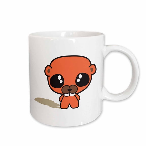 3drose, Cute Kawaii Groundhog with Shadow Groundhogs Day Cartoon, 11oz Mug