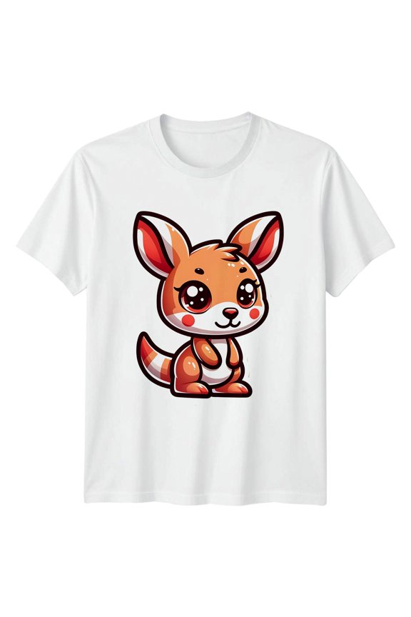 Cute Kawaii Kangaroo Animals Mens T-Shirt Womens Tee Graphic Unisex Top All Size S-5XL
