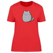 Cute Kawaii Kitten Doodle T-Shirt Women -Image by Shutterstock, Female Medium