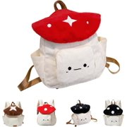 Cute Kawaii Mushroom Shaped Backpack Crossbody Bags Purse for Women Trendy Cartoon Travel Versatile Shoulder Handbag Red Star