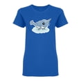 thumbnail image 1 of Cute Kawaii Narwhal Design Shaped T-Shirt Women -Image by Shutterstock, Female x-Large, 1 of 2
