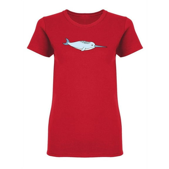 Cute Kawaii Narwhal Graphic Shaped T-Shirt Women -Image by Shutterstock, Female Small