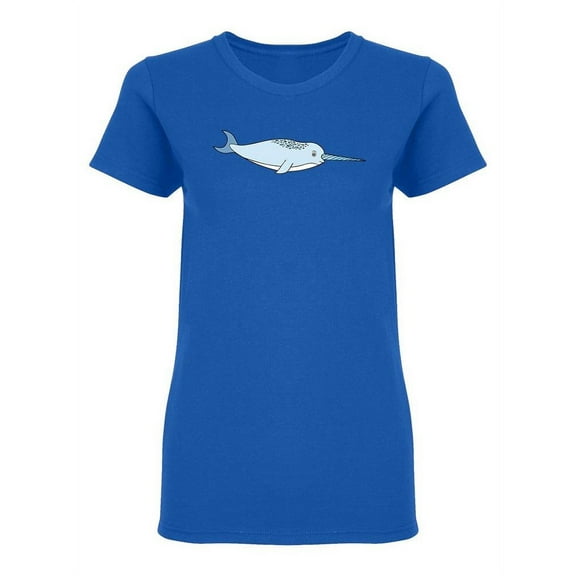 Cute Kawaii Narwhal Graphic Shaped T-Shirt Women -Image by Shutterstock, Female x-Large