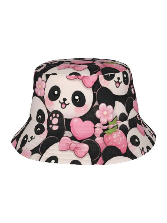 Cute Kawaii Panda Fisherman's Hat Casual and Breathable Sun Hat for Men and Women