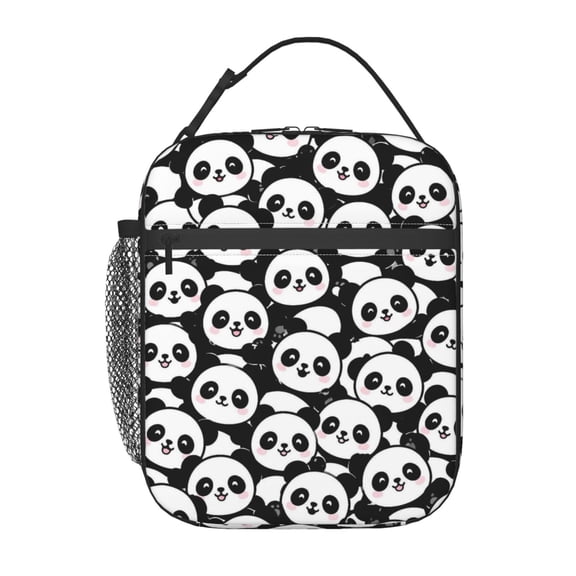 Cute Kawaii Panda Lunch Bag Reusable Thermal Lunch Box with Handle for Women and Men