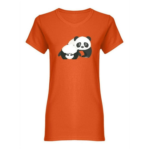 Cute Kawaii Pandas Shaped T-Shirt Women -Image by Shutterstock, Female Medium