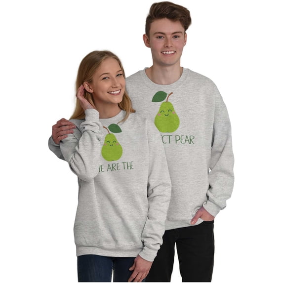 Cute Kawaii Perfect Pear Matching Graphic Pullover Crewneck Sweatshirt Brisco Brands L
