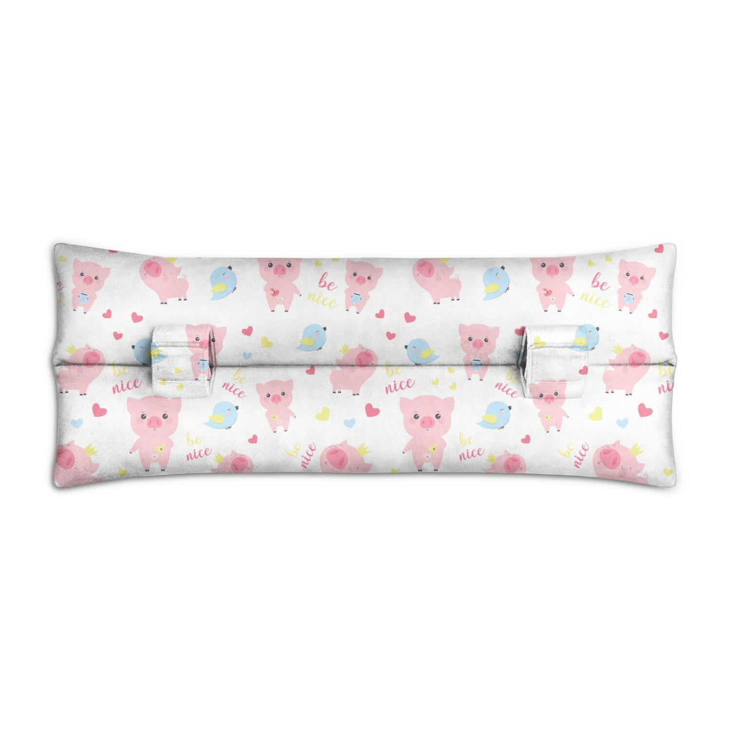 Cute Kawaii Pig Print Seatbelt Pillow for Post Surgery Comfort - Mastectomy & Heart Recovery Cushion with Farm Animal Design