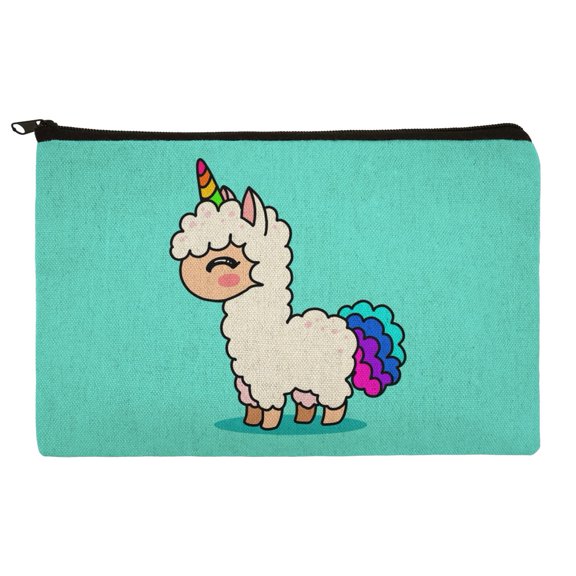 Cute Kawaii Rainbow Llama Unicorn Makeup Cosmetic Bag Organizer Pouch