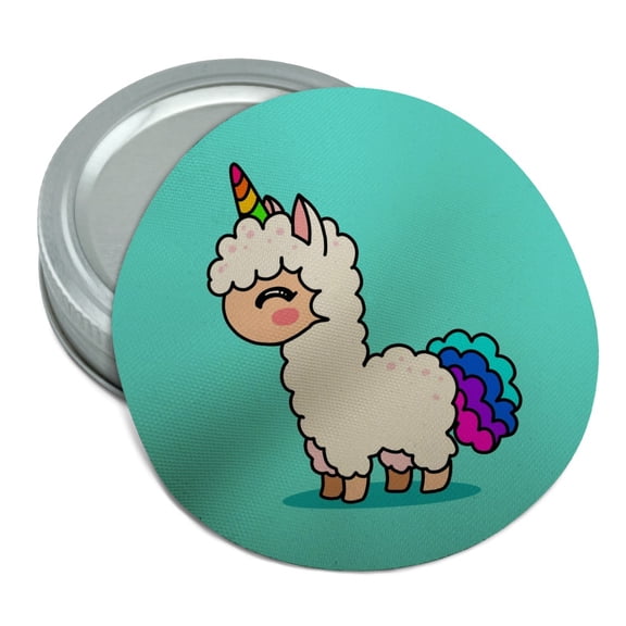Cute Kawaii Rainbow Llama Unicorn Round Rubber Non-Slip Jar Gripper Lid Opener