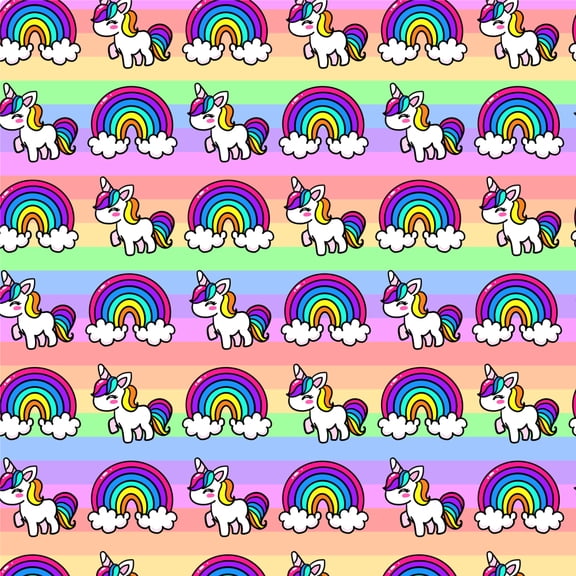 Cute Kawaii Rainbow Unicorn Pattern Premium Roll Gift Wrap Wrapping Paper