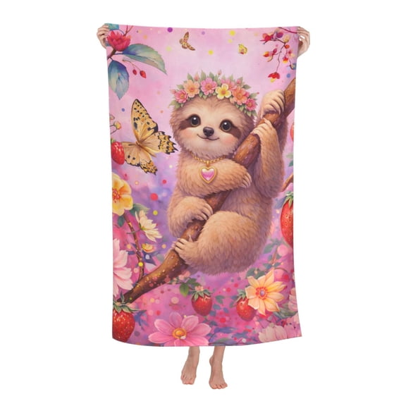 Cute Kawaii Sloth Bath Towel Soft and Highly Absorbent for Adults