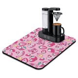Cute Kawaii Strawberry Coffee Bar Mat - 4-Layer Absorbent Non-Slip Pad ...