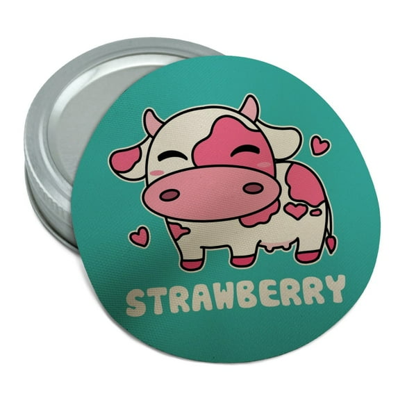 Cute Kawaii Strawberry Milk Cow Round Rubber Non-Slip Jar Gripper Lid Opener