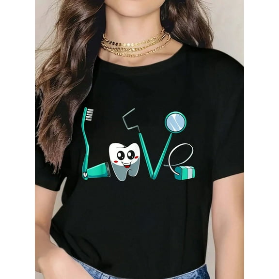 Cute Kawaii Teeth Dentist Dental Hygienist Orthodontics Gift T-Shirt