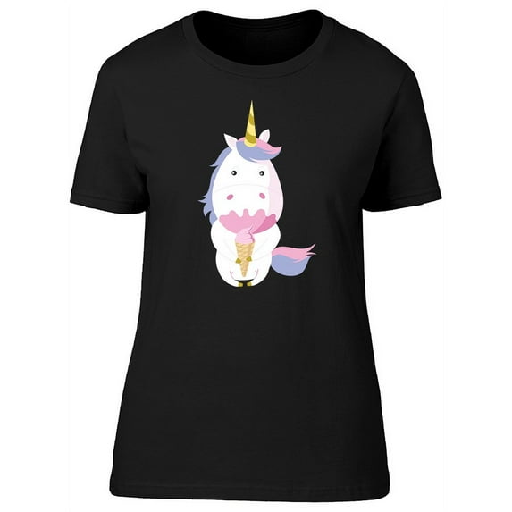 Cute Kawaii Unicorn & Ice Cream Tee Women's -Image by Shutterstock