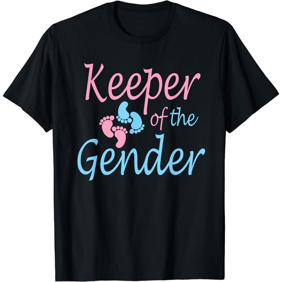 Cute Keeper of Gender design - baby reveal party gift idea T-Shirt Black Small