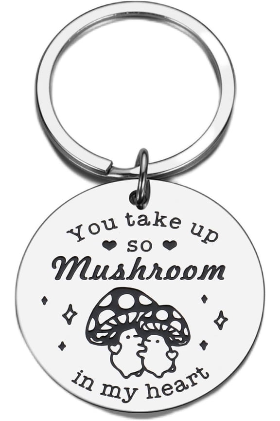 Cute Keychain for Boyfriend Girlfriend Mushroom Love Birthday Anniversary for Him Her Christmas Valentine's Day for Women Men Wife Husband Marriage Gift Mushroom Love Gifts