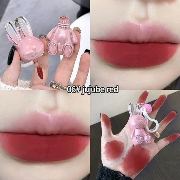 Cute Keychain Lipstick - Red Brown Matte Liquid Lipstick, Velvet Texture, Waterproof, 1.8g, Gift for Women, Christmas, Birthday