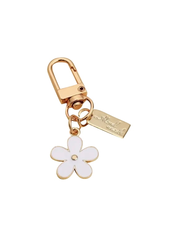 Cute Keychains for Women, Daisy Flower Pendant Keychain, Lobster Clasp Key Ring, Backpack Bag Charm Accessory, Best Sweet Gift for Her Friends