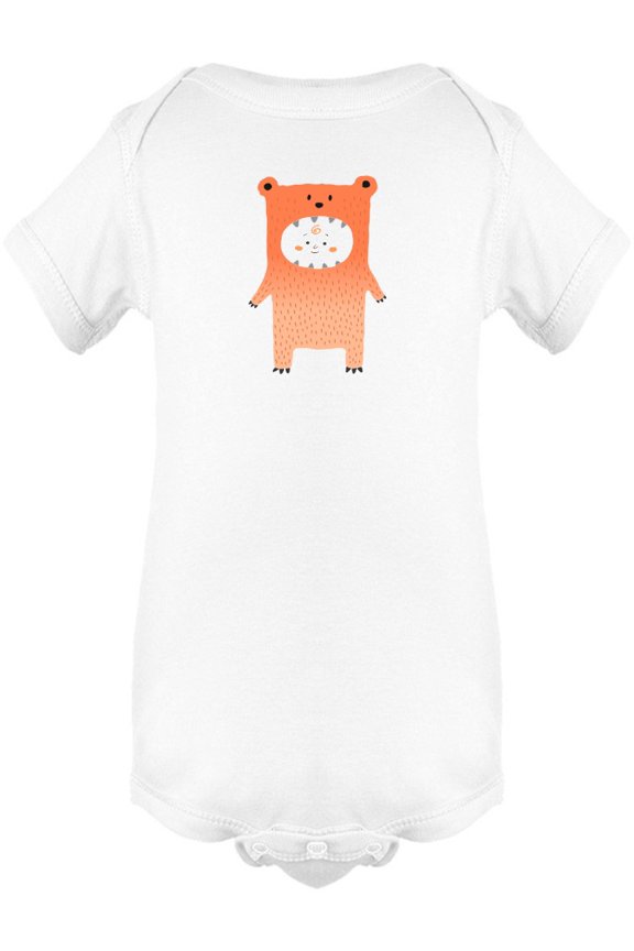 Cute Kid In Bear Costume Doodle Bodysuit Infant -Image by Shutterstock,  6 Months