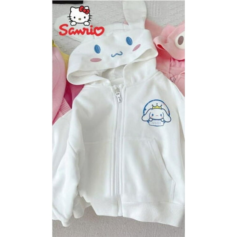 Cute Kid's Melody Kuromi Cinnamoroll Hooded Sweatshirt Warm Coat