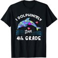 thumbnail image 1 of Cute Kids 4th Grade Back To School Girls Dolphin Themed Gift T-Shirt, 1 of 4