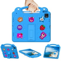Cute Kids Case for Apple iPad Air 11 Inch M3 M2/ iPad Pro 11 Inch 2024, DIY Figures Design Kickstand EVA Lightweight Handle Case Shockproof Cover for iPad Air 11" 20252024/ Pro 11 2024, Skyblue